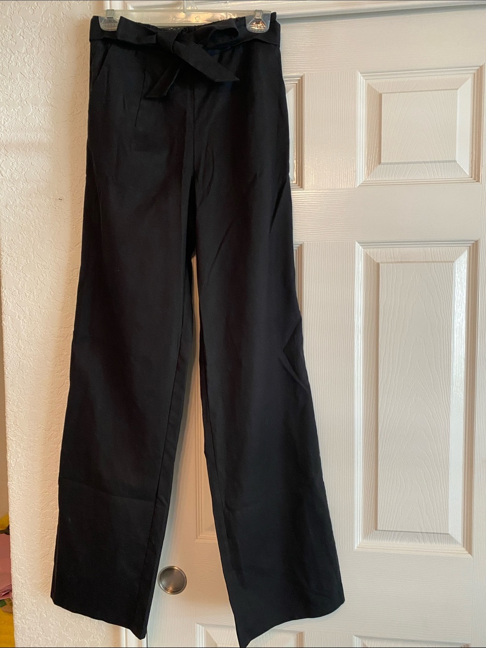 Fashion Nova Black Wide-Leg Tie-Waist Pants